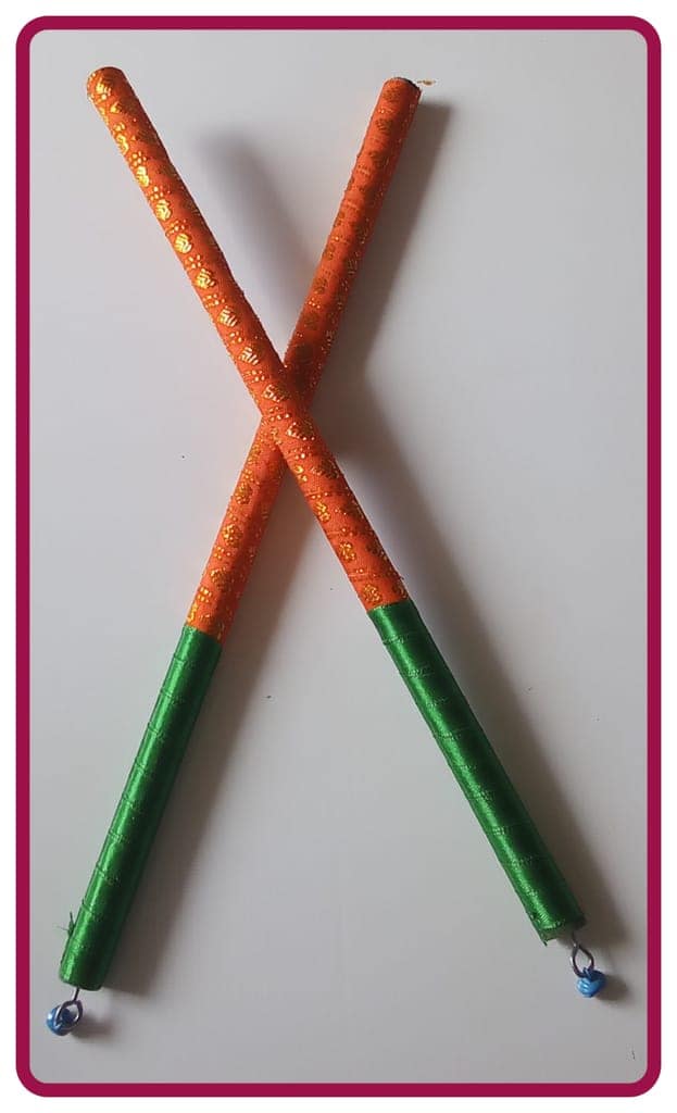 Traditional Wooden Dandiya Sticks for Navratri & Garba Festival ( 2 Pair Set with 2 Designs ) view 2