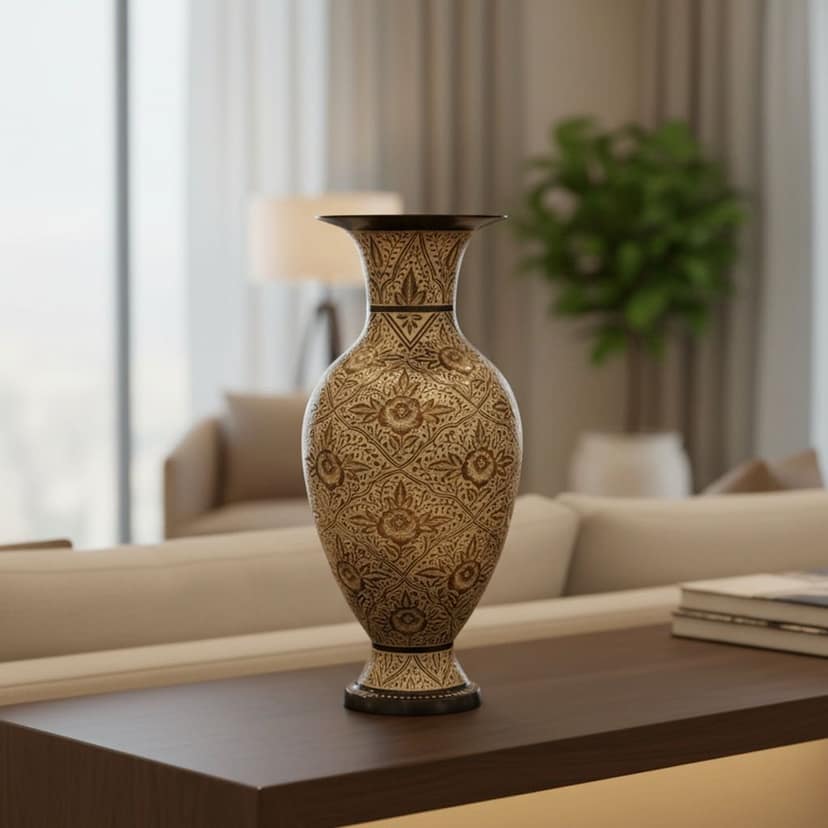Brass Flower Pot | Decorative Home & Office Vase, Height : 24 Inch (FMAS783 E)