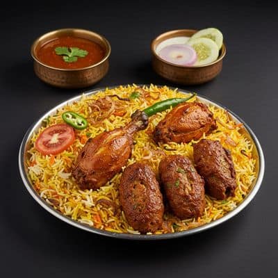 Hyderabad Special Chicken Kabab Biryani