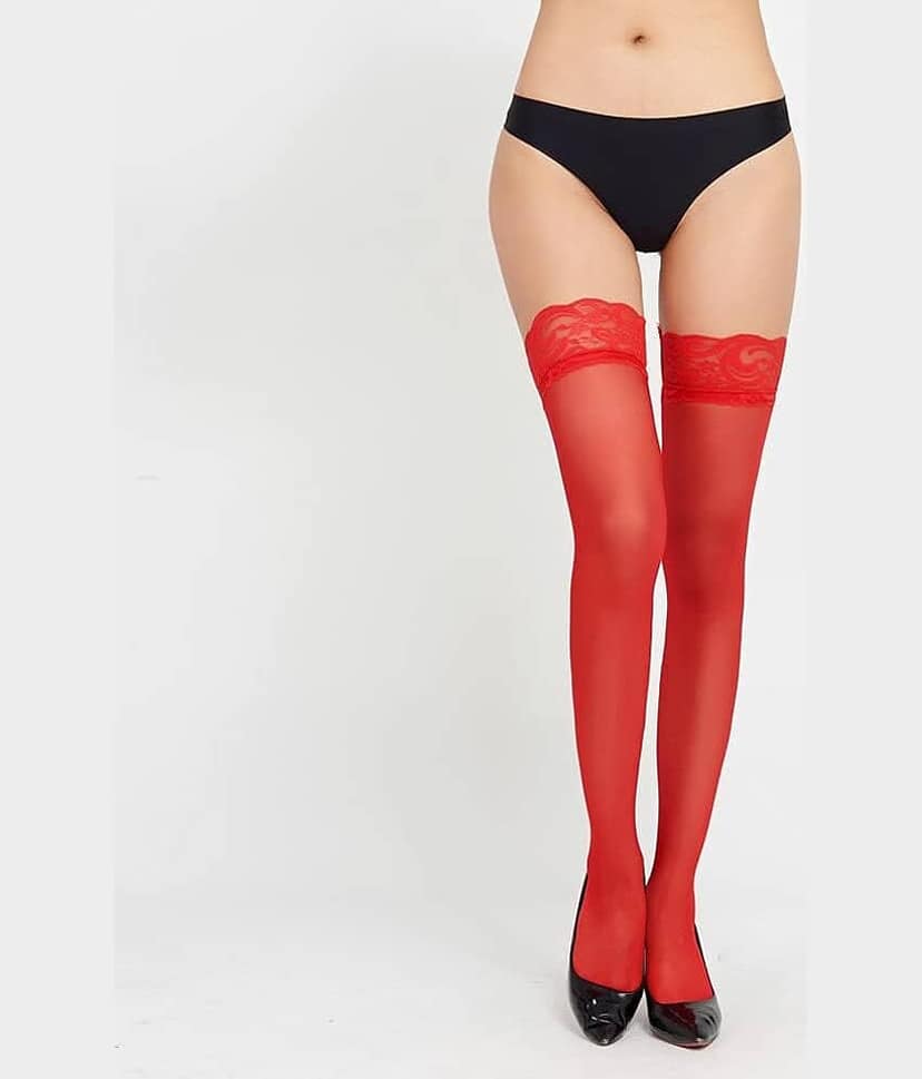 Neska Moda Pack of 1 Women's Nylon Half length Stockings ( White )