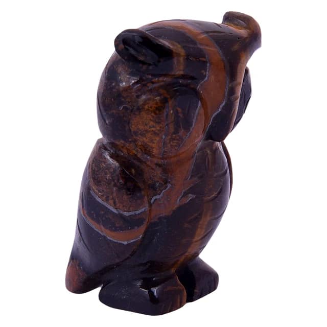 Tiger Eye Owl, Fengshui, Good Luck Symbol of Wisdom and Protection from Evil, Statue, Laxmi Vahana PRI_120 by Krishna Impex