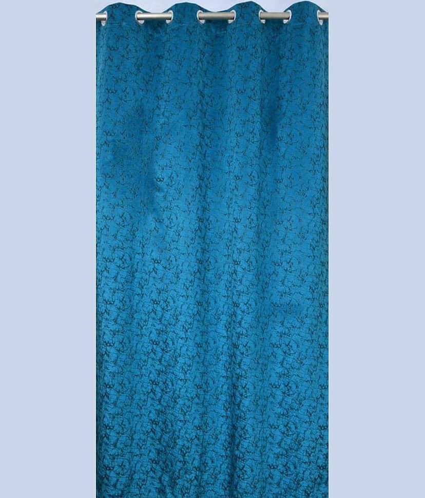 Kraftiq Homes Abstract Room Darkening Eyelet Curtain 5 ft ( Pack of 1 ) - Blue view 2