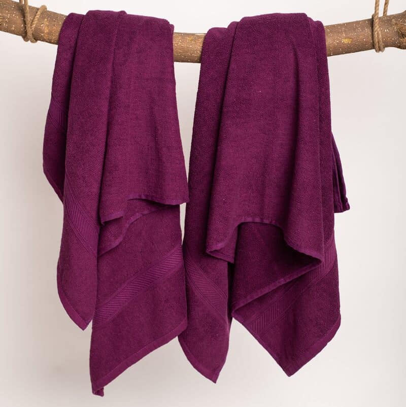 Furnofy Cotton 450 GSM Bath Towel Magenta (Pack Of 2) view 2