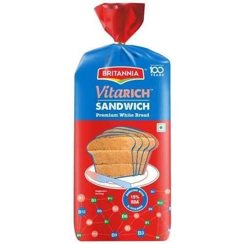 Britannia Vitarich Premium White Bread, 400 gm Pouch
