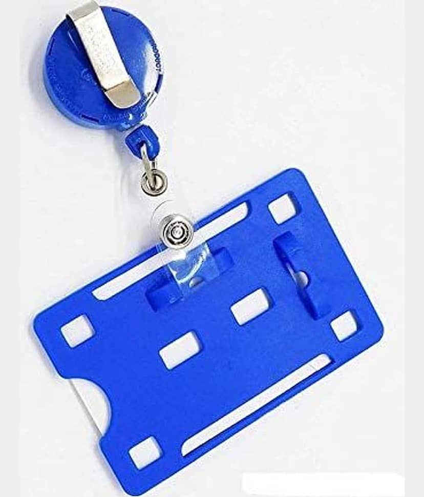 Dey's Plastic ID Badge Holder & Retractable Carabineer Reel Clip Lanyard (Pack of 5) view 2