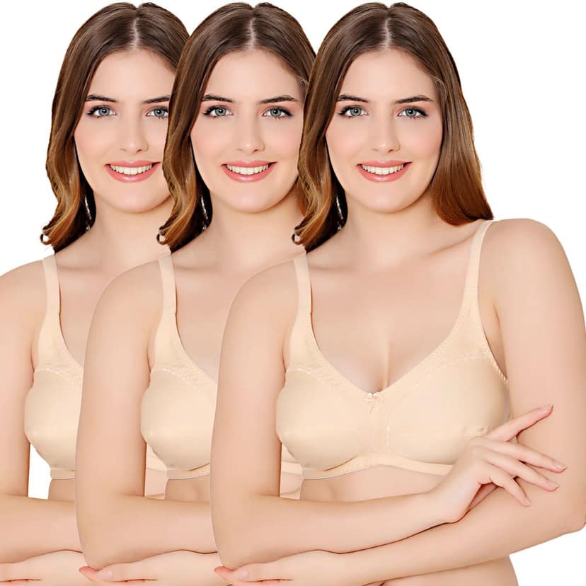 Bodycare polycotton wirefree adjustable straps designer non padded bra-1585BBS