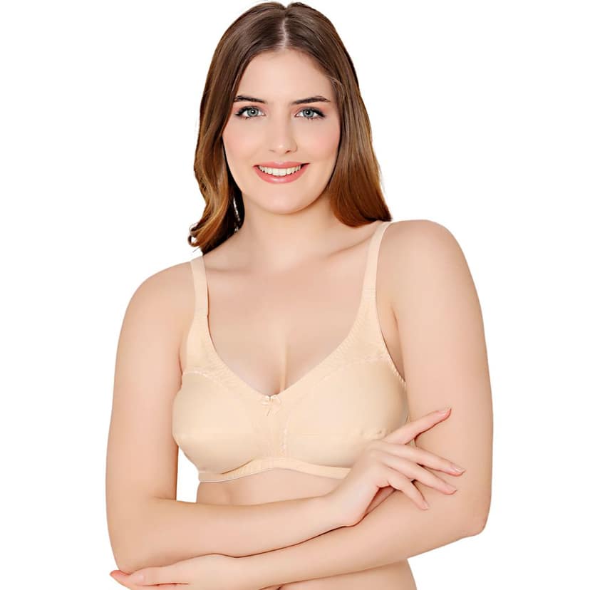 Bodycare polycotton wirefree adjustable straps designer non padded bra-1585BBS view 2
