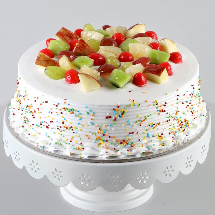 Fresh Fruit Vanilla Cake Half Kg view 3