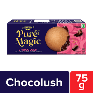 Britannia Pure Magic Chocolush Chocolate Center Filled Biscuits, 75 gm