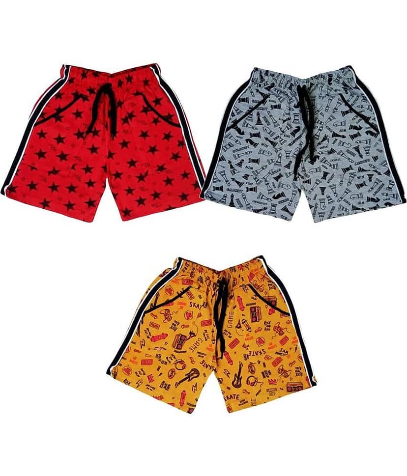 atlans Pack of 2 Cotton Blend Shorts For Boys ( Gray )