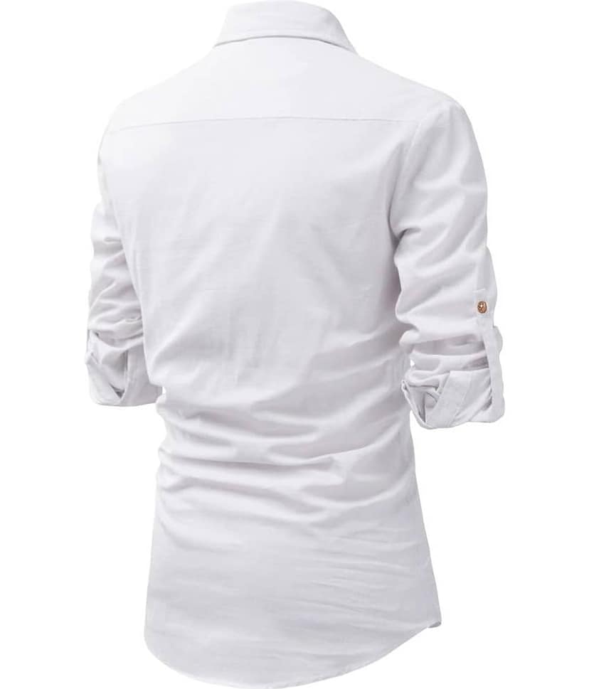 UNI VIBE Beige Cotton Blend Men's Shirt Style Kurta ( Pack of 1 ) view 2