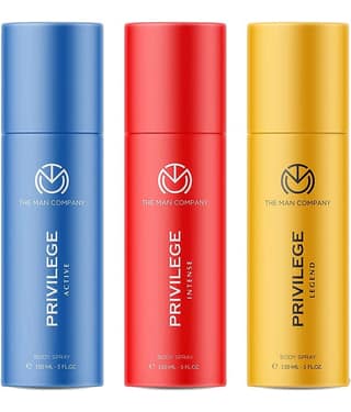 The Man Company Privilege Deodorants for Men - Active, Legend & Intense | Premium Long Lasting Fragrance | Everyday Use Deo’s Trio Set - (150ml* 3)
