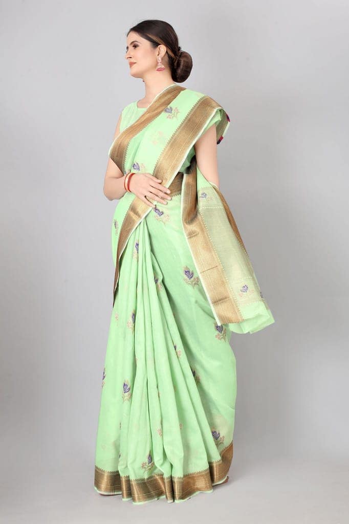 Women Linen Weaving Work Saree view 2