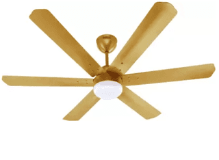 AIRELEC GLORIA BRASSICA BLDC CEILING FAN 0.5W LED WITH REMOTE 5 Star 1200 mm 6 Blade Ceiling Fan (BLDC Motor with Remote | Metallic Golden | Pack of 1)
