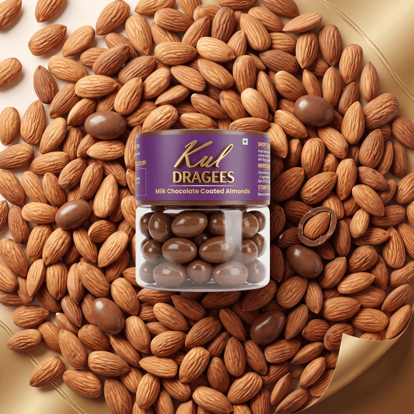 MOM Chocolate || Kul : Premium Milk Chocolate Coated Roasted Almond Drages | Belgium Quality | 100 g x 1 Pack view 5