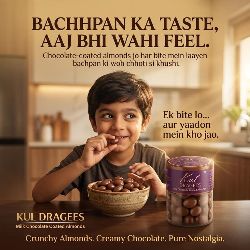 MOM Chocolate || Kul : Premium Milk Chocolate Coated Roasted Almond Drages | Belgium Quality | 100 g x 1 Pack view 6