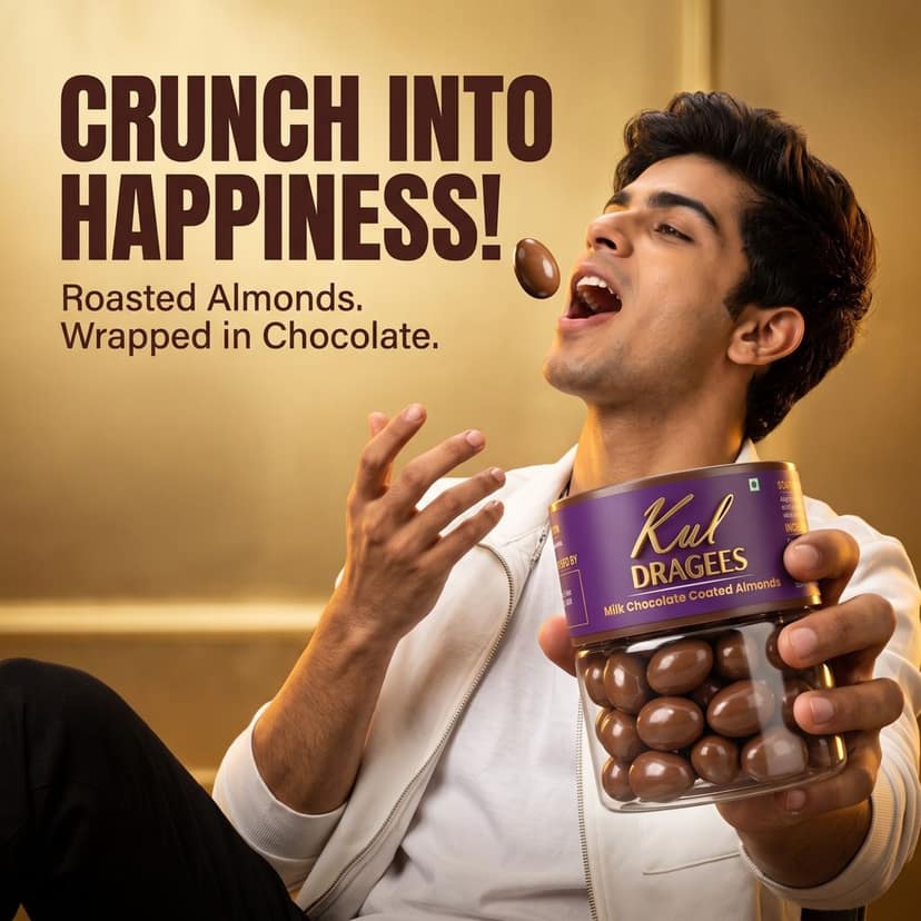 MOM Chocolate || Kul : Premium Milk Chocolate Coated Roasted Almond Drages | Belgium Quality | 100 g x 1 Pack view 7