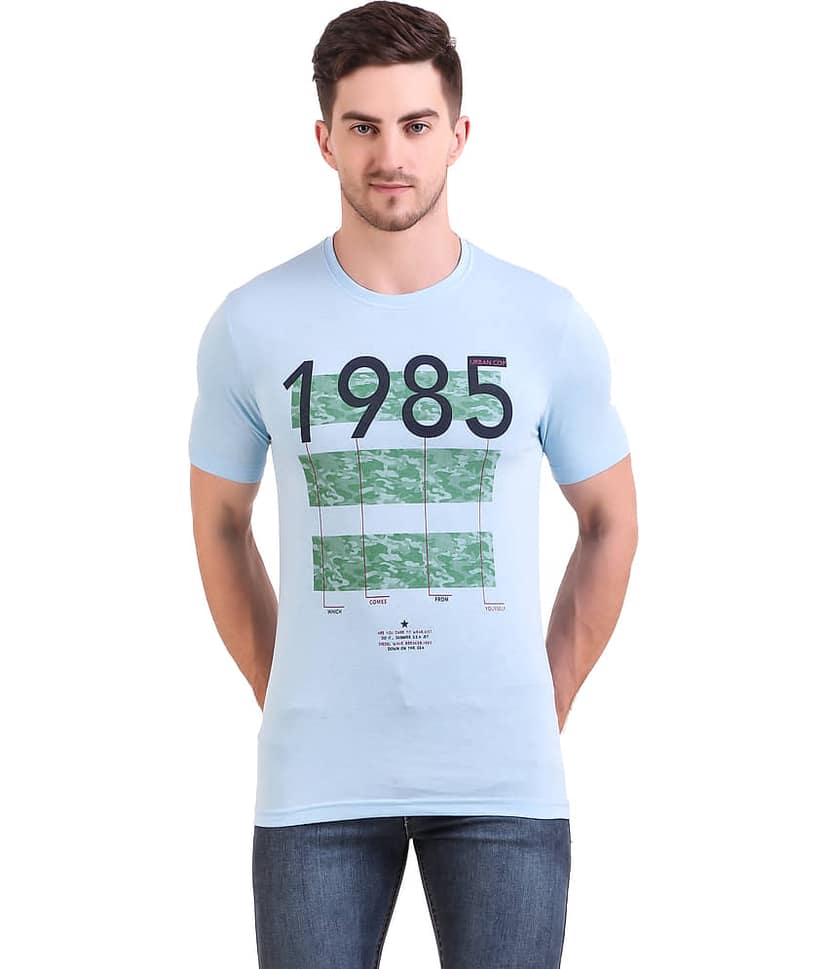 Bravezi Pack of 1 Cotton Blend Slim Fit Men's T-Shirt ( Blue )