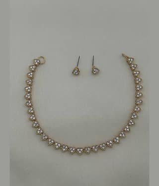 ROFARWORD Gold Brass Necklace Set ( Pack of 1 )