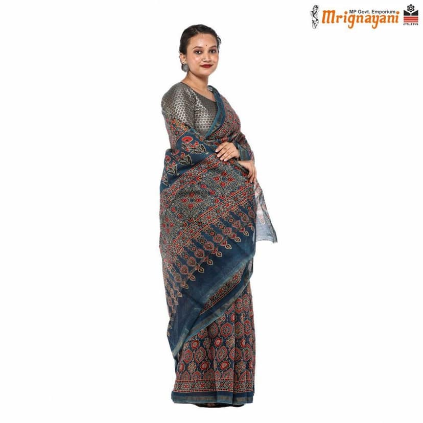 HANDLOOM CHANDERI SILK SAREE WITH BLOUSE (SKU - 1SCZ01180422 , SAREE - 1235) view 2