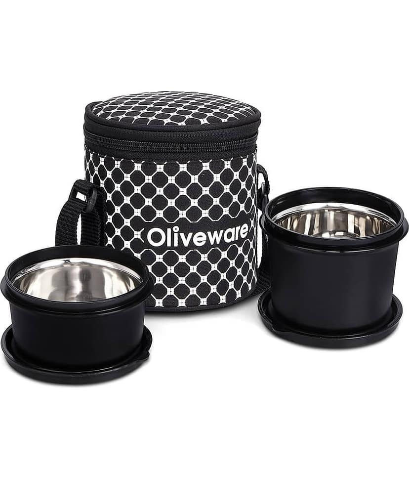 Oliveware Mason Stainless Steel Lunch Box 2 - Container ( Pack of 1 )