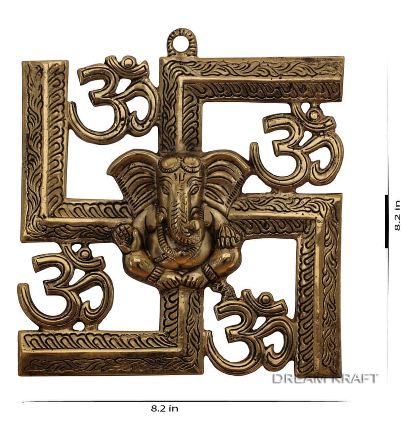 DreamKraft Metal Decorative Wall Hanging (22.86 x 1.27 x 22.86 cm, Gold) view 2