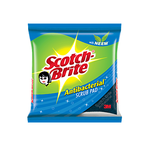 Scotch brite Scrub Pad - Anti- Bacterial, Regular, 29 g Pack of 3