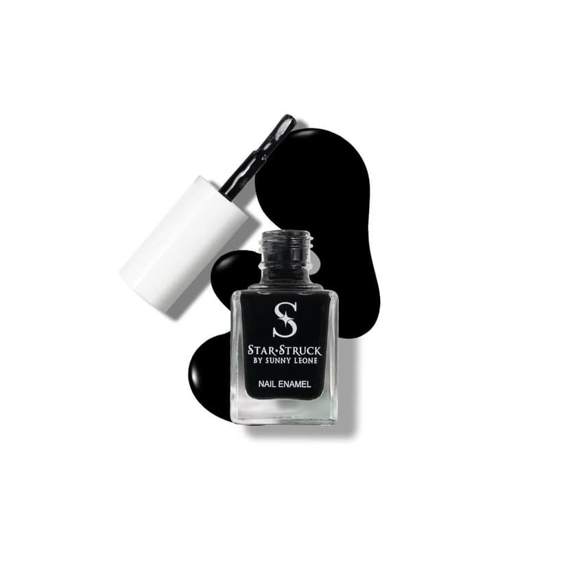 StarStruck by Sunny Leone - Black - Glossy Nail Polish | Mirror-Like Shine & Longwear Color | Quick Dry Formula