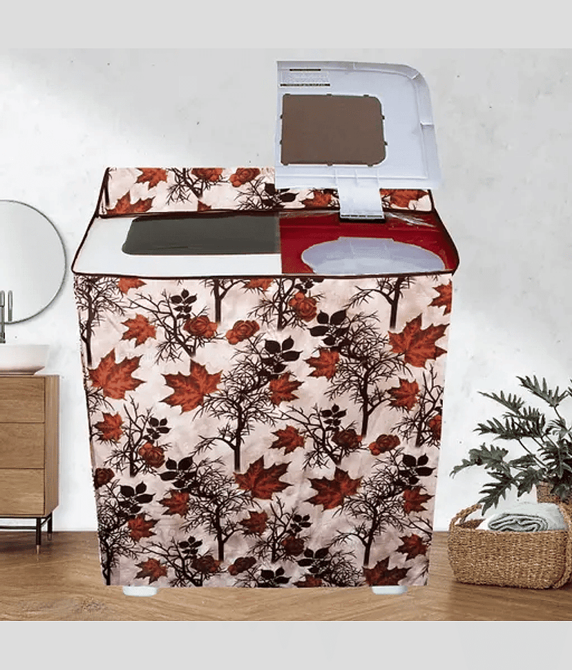 ENTICE Semi-Automatic Washing Machine Cover Compatiable For 8 kg - Brown