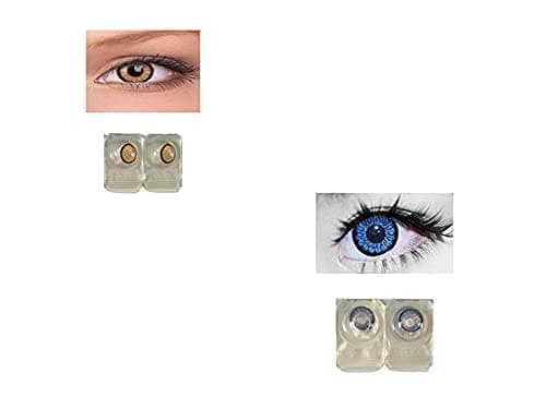 Dark Honey and Dark Blue MD Sparkle 2 Pairs of Monthly Color Contact Lens With Case, Lens Holder and 60 ML Solution view 2