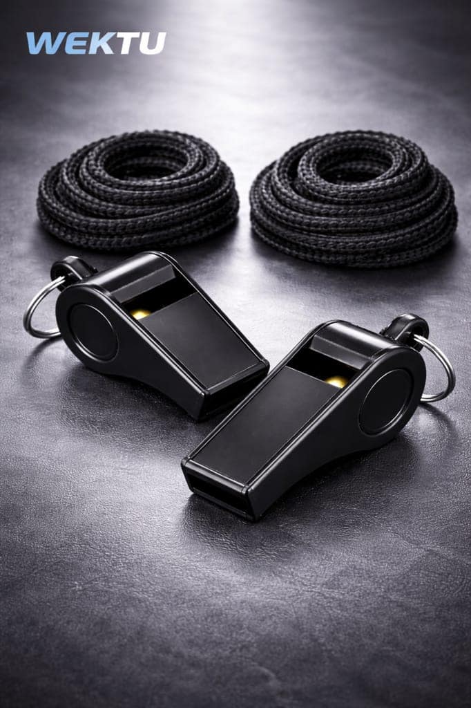 WEKTU Pack of 2 Professional Sports Whistles – Durable, Loud & Lightweight with Neck Lanyard