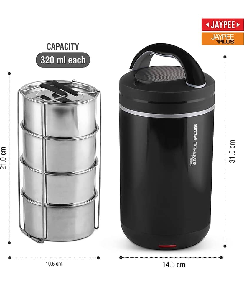 Jaypee Plus Hottline 4 Stainless Steel Electric Lunch Box 4 - Container ( Pack of 1 ) view 2