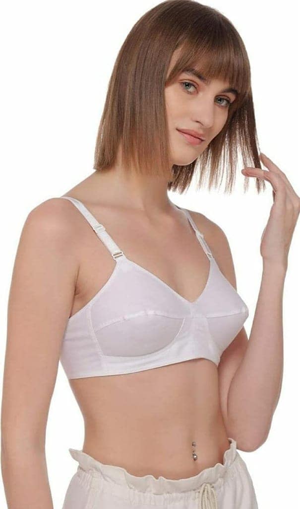 FASHION BONES Pure Cotton Full Coverage Push Up Non Padded Wire Free Daily Use Bra in Size A B C D DD for Women and Teenage Girls view 4