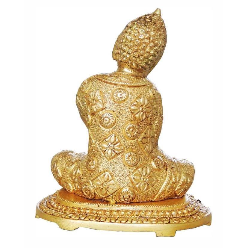 Brass Buddha Statue - Super Fine Finish Spiritual Showpiece, Height : 6.8 Inch (BSMAS015) view 3