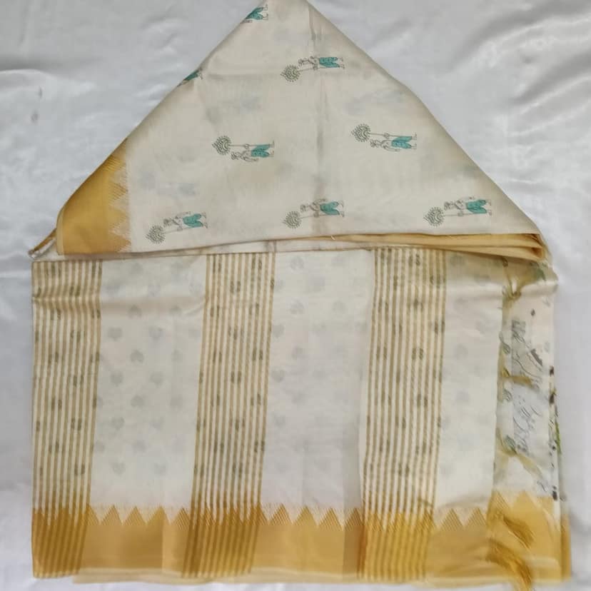 Tussar Silk Cotton Saree with Blouse view 3