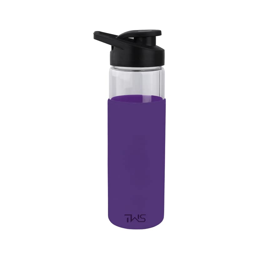The Wallet Store Pure Wrap Borosilicate Sipper Bottle (Purple, 550 ml)
