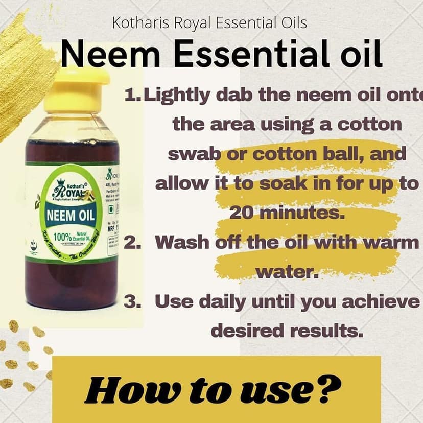 Kotharis Royal Neem oil pack of 2 198ML/Neem Oil for Hair & Skin - Manage pimples, acne and cure any fungal infection from skin view 4
