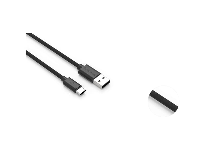 Twance T24B Braided - Type C to USB Charging & data transfer Cable, 2 M, Black - 50 Pieces