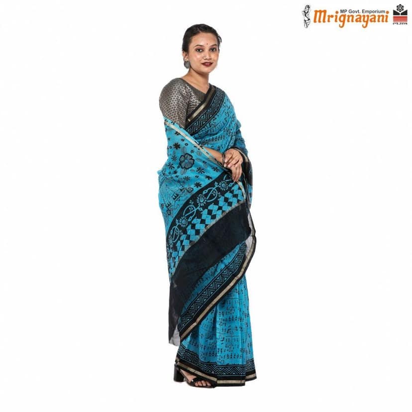 HANDLOOM CHANDERI SILK SAREE WITH BLOUSE (SKU - 1SCZ01200522 , SAREE - 1231) view 2