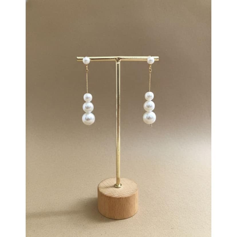 Earrings Triple-Drop Pearl view 2