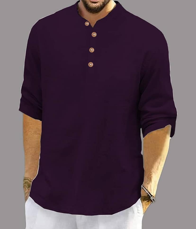 UNI VIBE Brown Cotton Blend Men's Shirt Style Kurta ( Pack of 1 )