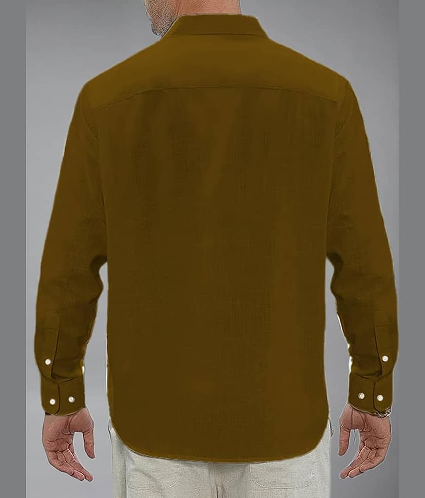 UNI VIBE Cotton Blend Slim Fit Solids Full Sleeves Men's Casual Shirt - Green ( Pack of 1 ) view 2