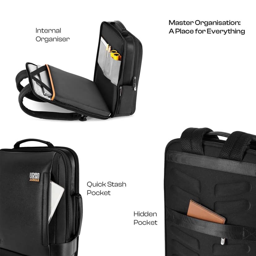 Urban Jungle by , Roam Briefpack for Daily commute, Travel & Workpack | Premium Fabric | Water Resistant laptop Bag | With USB charging Socket | Flat Open Design with Trolley Sleeve view 2