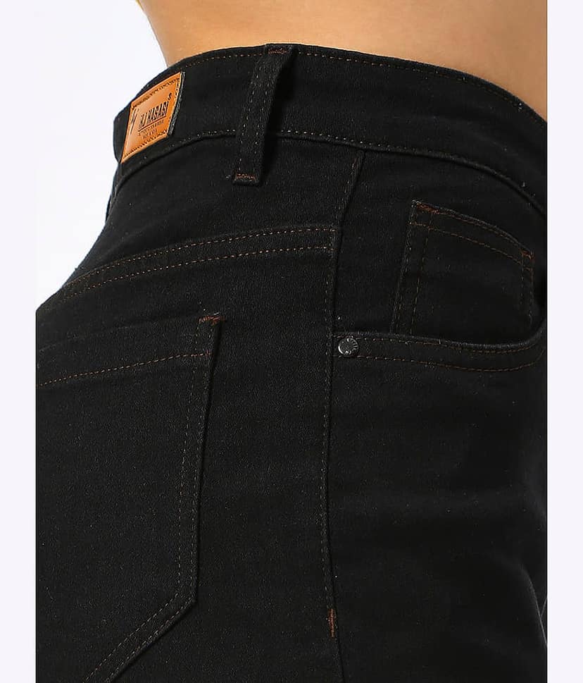 HJ HASASI - Black Denim Wide Leg Women's Jeans ( Pack of 1 ) view 2