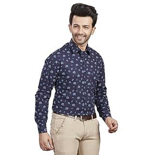 DUKUL Men's Long Sleeve Printed Formal Shirt | Regular Fit | Stylish & Comfortable | Soft Cotton | Machine Washable | Perfect for Business & Office view 2