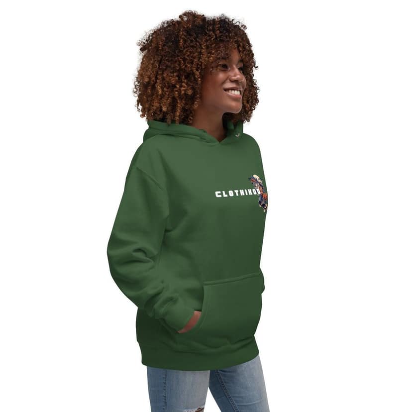 Clothikoo Premium Hoodie (Bottle Green Colour, Wolf Print) view 8