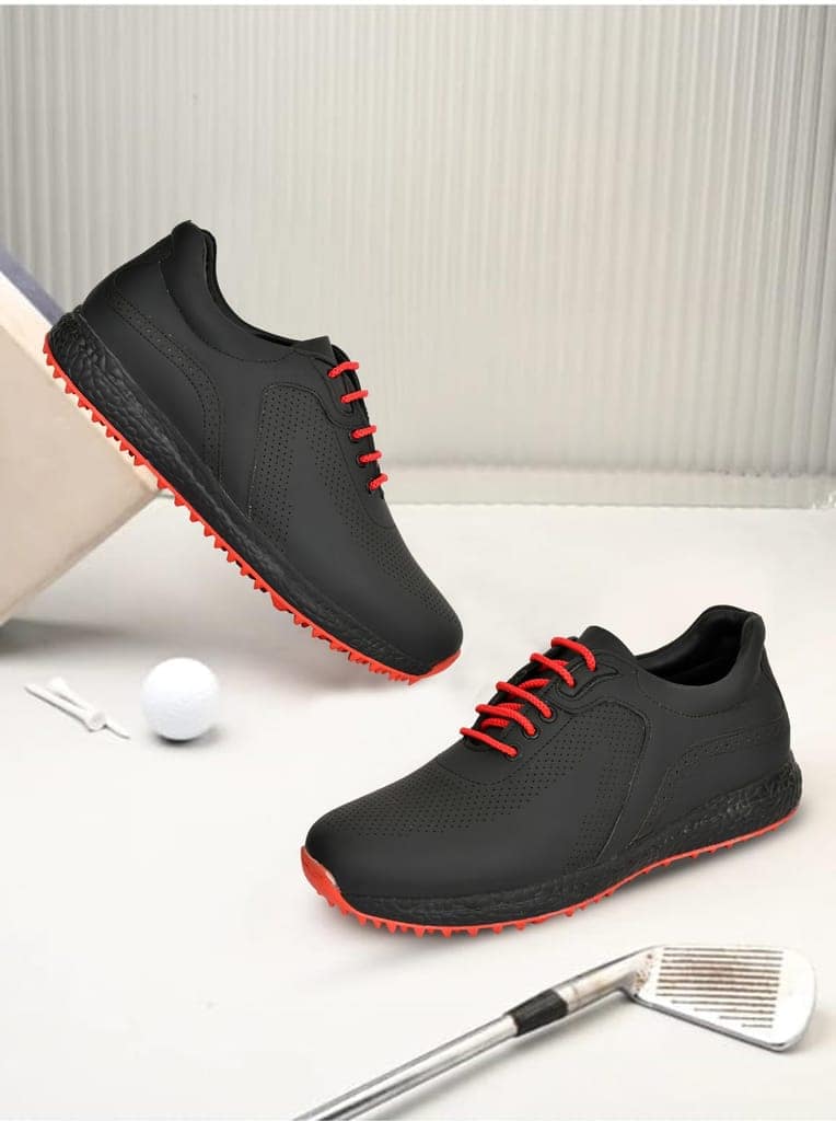 HITCARO Men Proffessional Leather Golf Shoes | Lace-Up | Phylon Sole |Waterproof | Comfortable | Breathable | Sports Shoes view 2