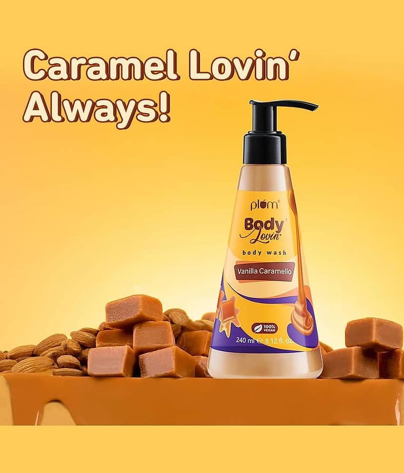 Plum BodyLovin' Vanilla Caramello Body Wash | SLS-Free Delcious Caramel Body Wash (240 ml) view 2