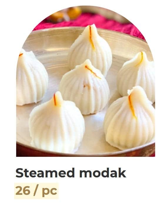 Steamed Modak (Per Piece) | Traditional Rice Flour Dumpling | Festive Offering