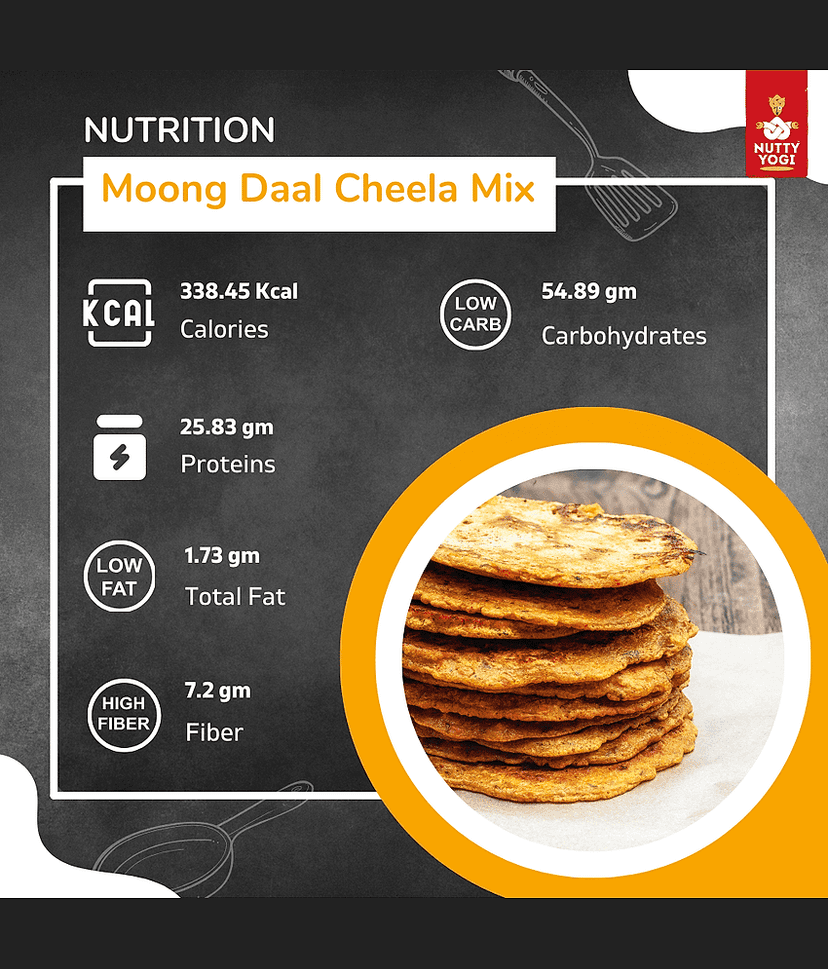 Nutty Yogi Moong Daal Cheela Mix 400 gm view 4